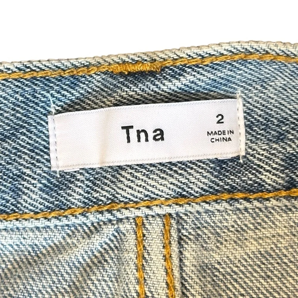 NWT Aritzia Tna Hiroshi Denim Mini Skirt in Light Vintage Blue Women’s 2